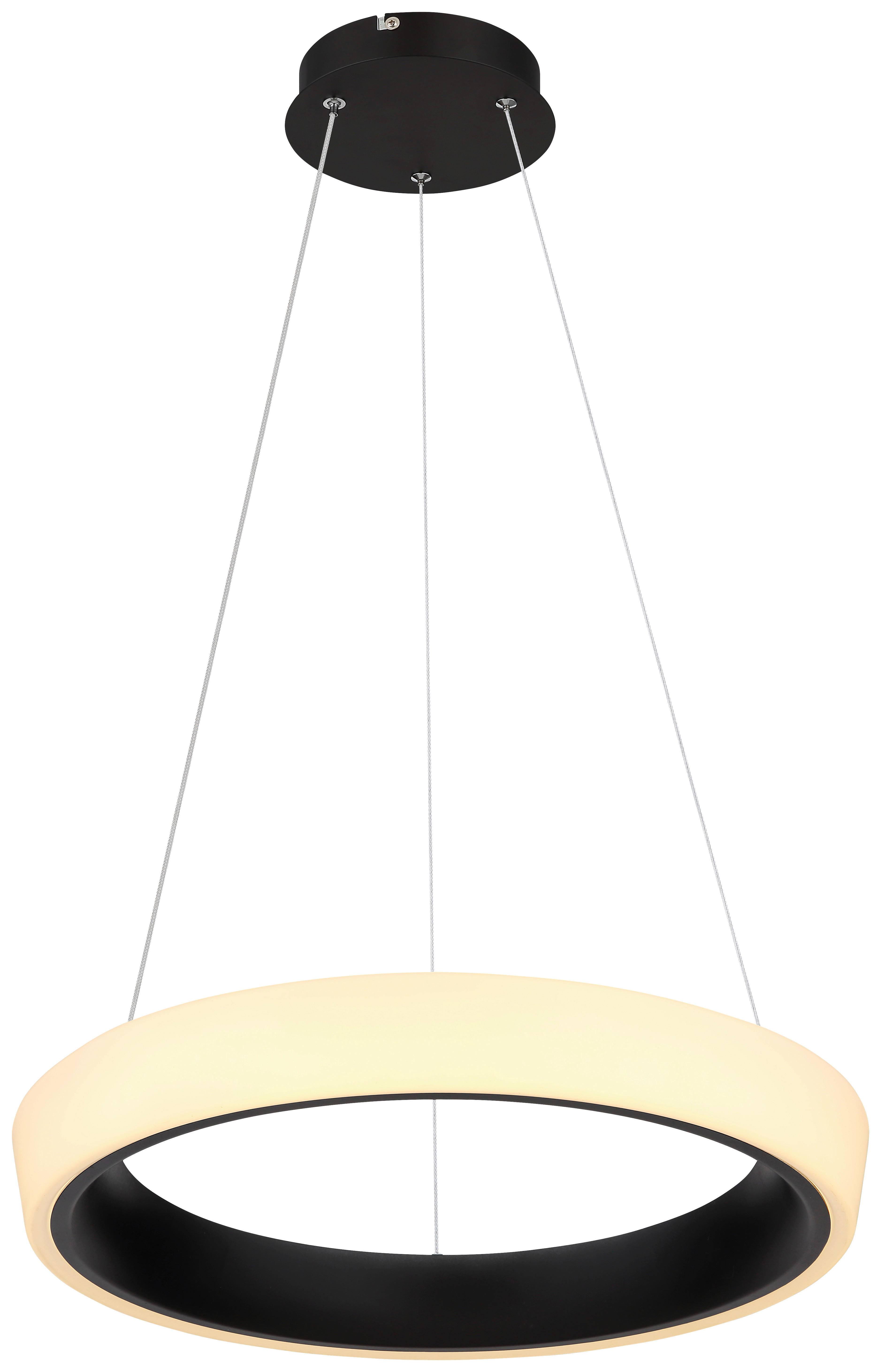 LED-HÄNGELEUCHTE 49,5/120 cm   - Opal/Schwarz, Design, Kunststoff/Metall (49,5/120cm) - Globo