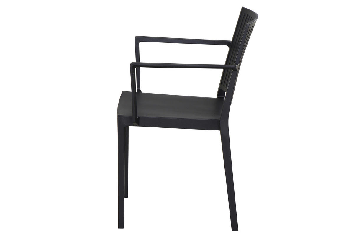 GARTENGARNITUR 3-teilig Stahl  - Anthrazit, Basics, Kunststoff/Metall (80/80/80cm) - Siena Garden
