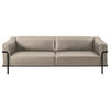 3-SITZER-SOFA in Echtleder Beige  - Beige/Schwarz, Design, Leder/Metall (236/67/96cm) - Johann Jakob