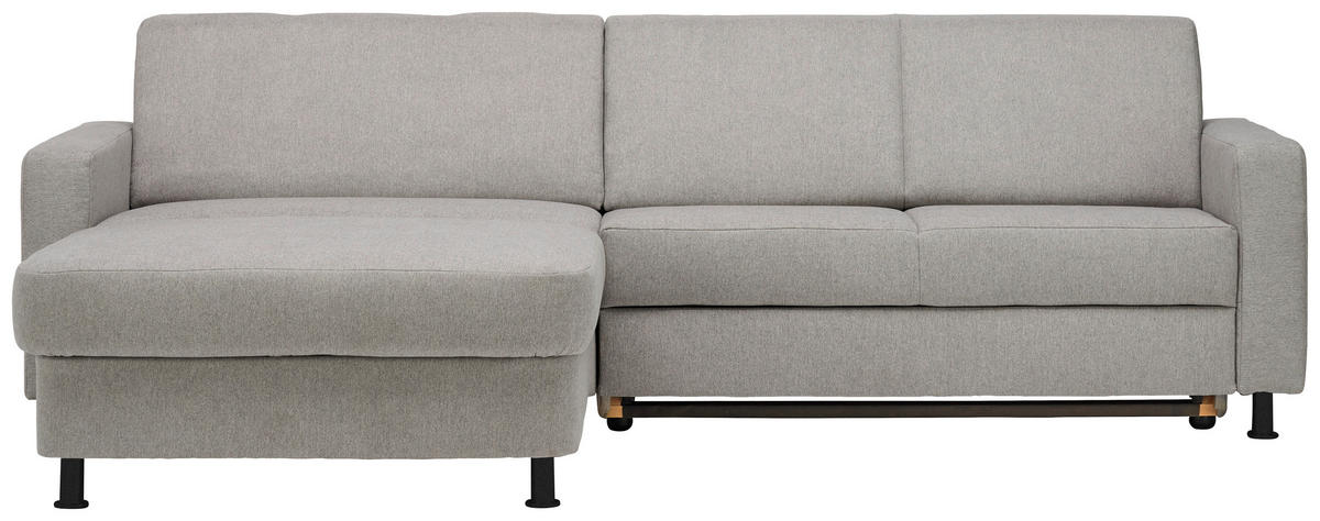 ECKSOFA in Webstoff Platinfarben  - Platinfarben/Schwarz, Design, Kunststoff/Textil (165/257cm) - Xora