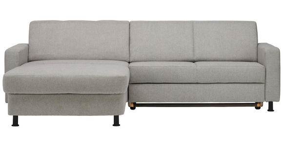 ECKSOFA in Webstoff Platinfarben  - Platinfarben/Schwarz, Design, Kunststoff/Textil (165/257cm) - Xora