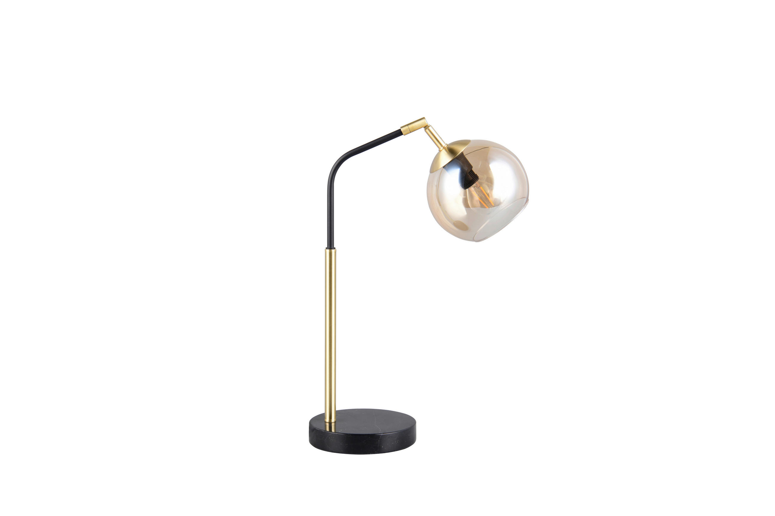 TISCHLEUCHTE - Goldfarben/Bernsteinfarben, Design, Glas/Metall (28/15/45cm) - Trio Leuchten