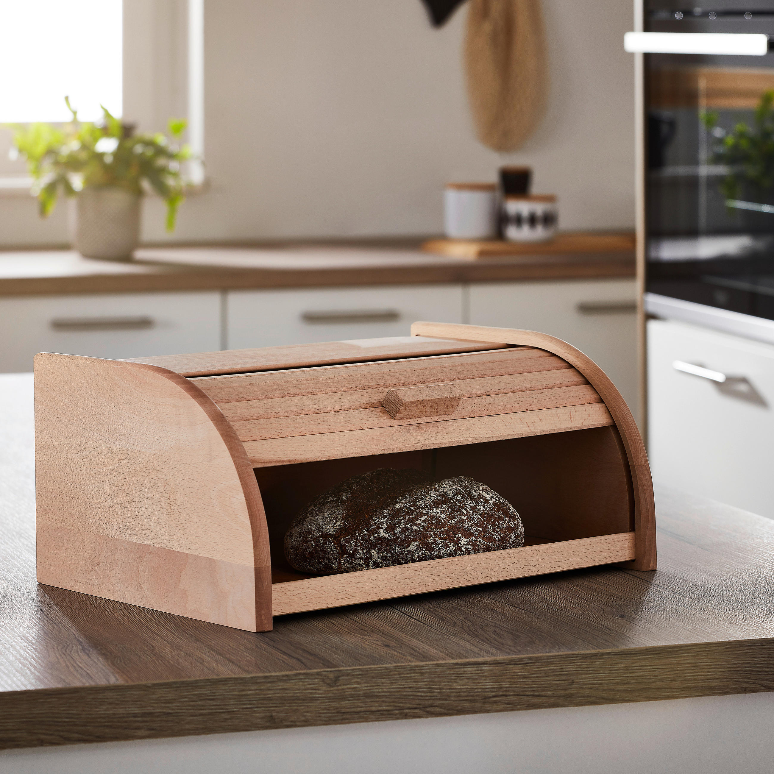 BROTKASTEN 40/28/18 cm  - Buchefarben/Naturfarben, Basics, Holz/Kunststoff (40/28/18cm) - Homeware Profession.