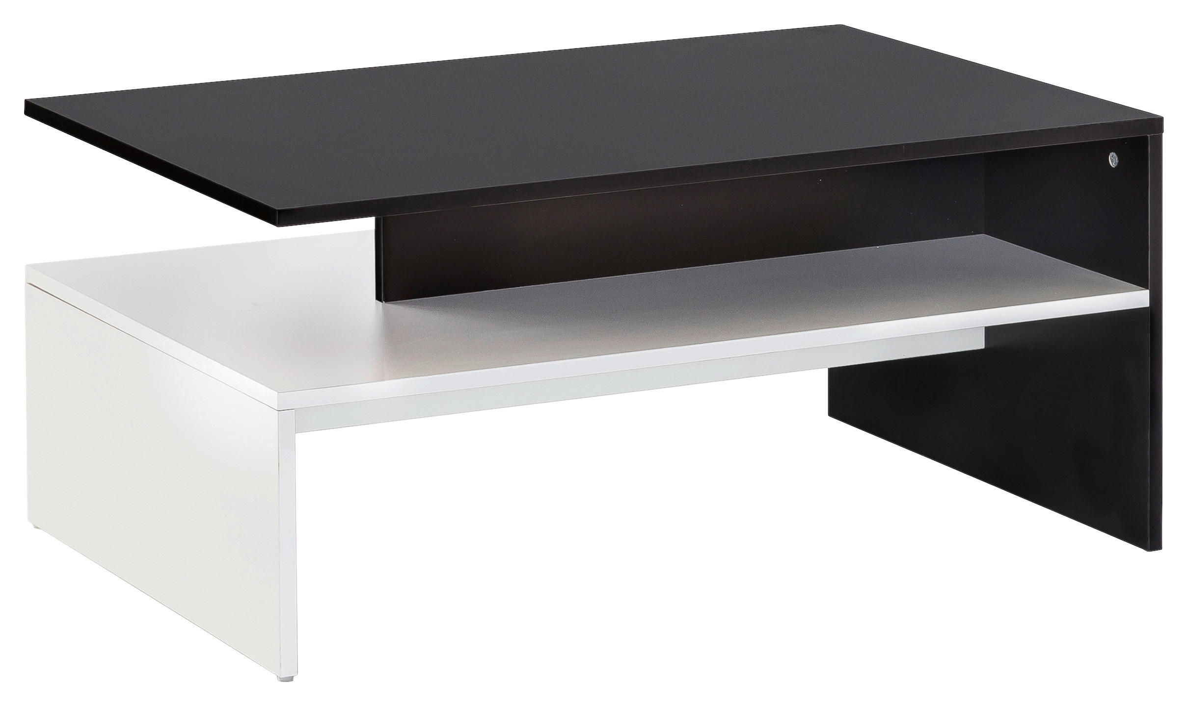 COUCHTISCH 90/60/43 cm rechteckig Weiß, Schwarz  - Schwarz/Weiß, MODERN, Holzwerkstoff (90/60/43cm) - MID.YOU