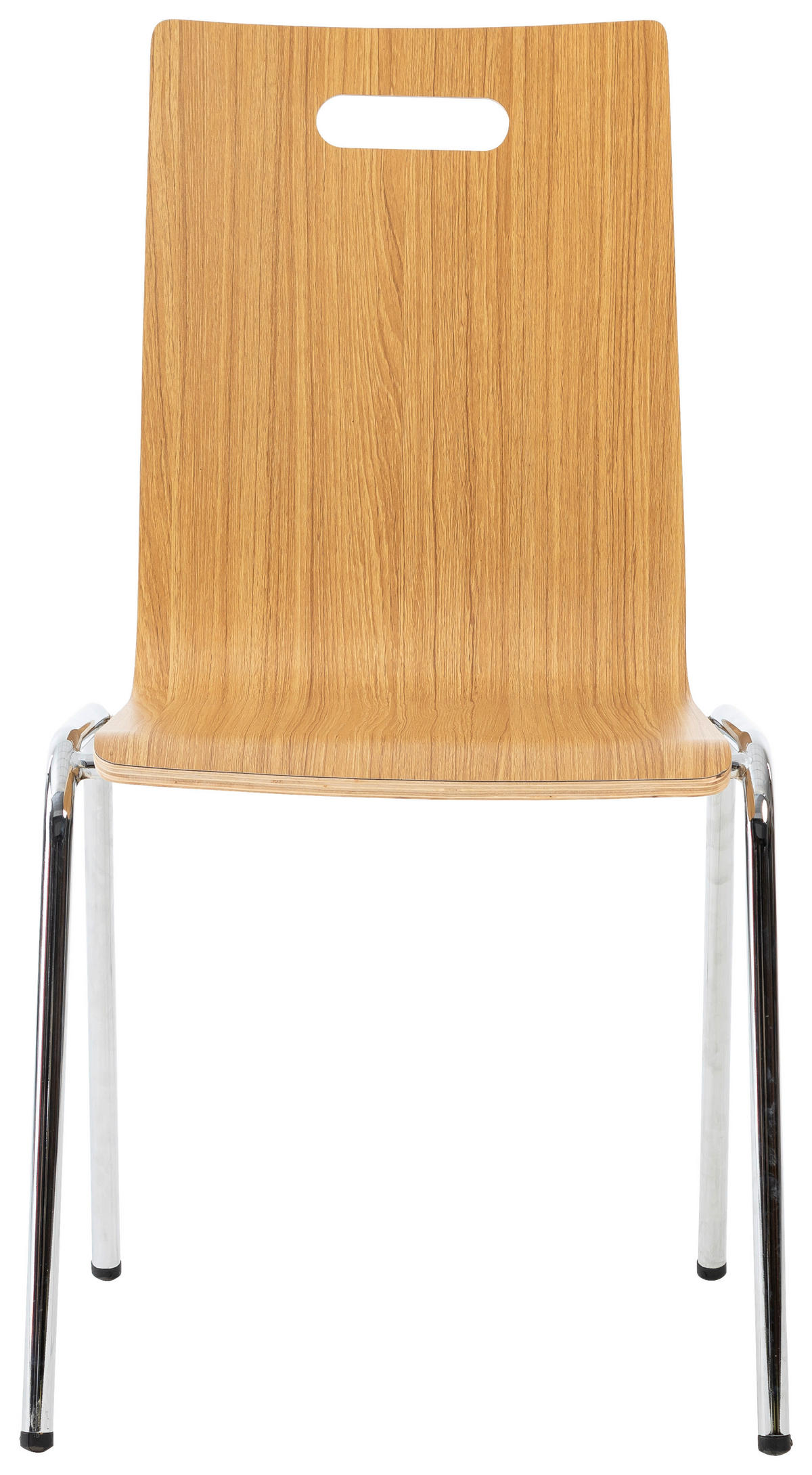 BESUCHERSTUHL  in Eichefarben, Chromfarben  - Chromfarben/Eichefarben, Basics, Holz/Metall (37/87/50cm) - Carryhome