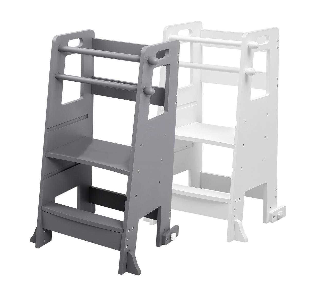 POMOĆNI STOLAC ZA DJECU   - siva, Basics, drvni materijal/drvo (56/47/91cm) - Jimmylee
