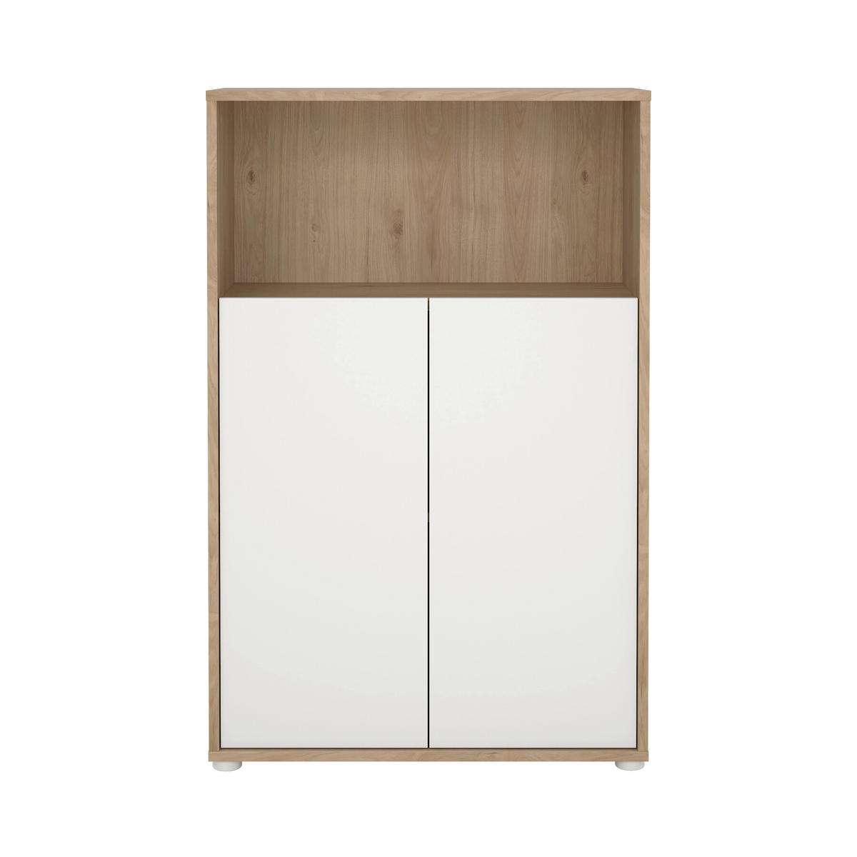 VYSOKÁ KOMODA, bílá, barvy dubu, 79,6/34,3/123,6 cm - bílá/barvy dubu, Moderní, kompozitní dřevo/plast (79,6/34,3/123,6cm) - MID.YOU
