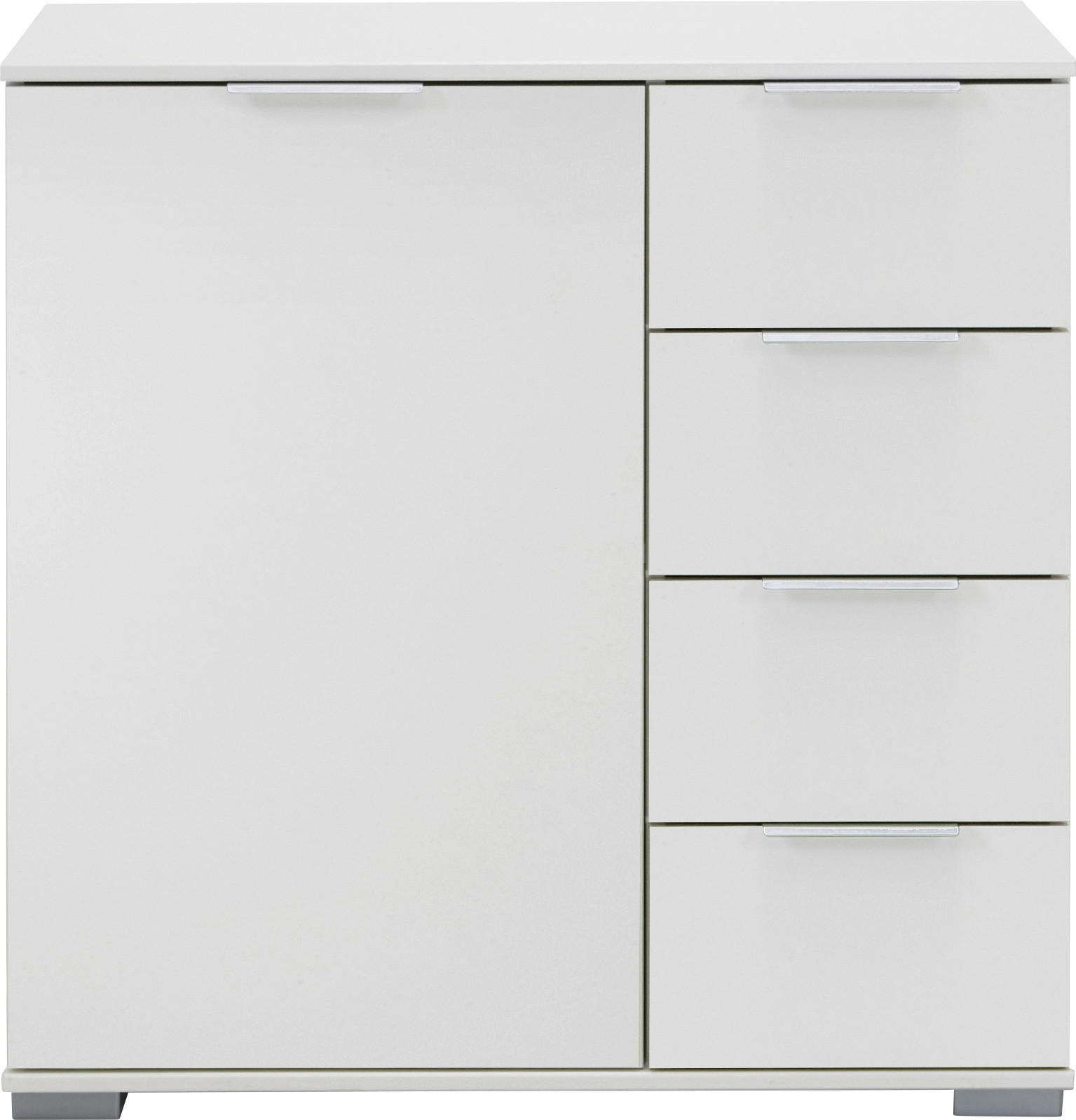 KOMMODE Weiß - Alufarben/Weiß, Design, Holzwerkstoff/Kunststoff (81/83/41cm) - Livetastic