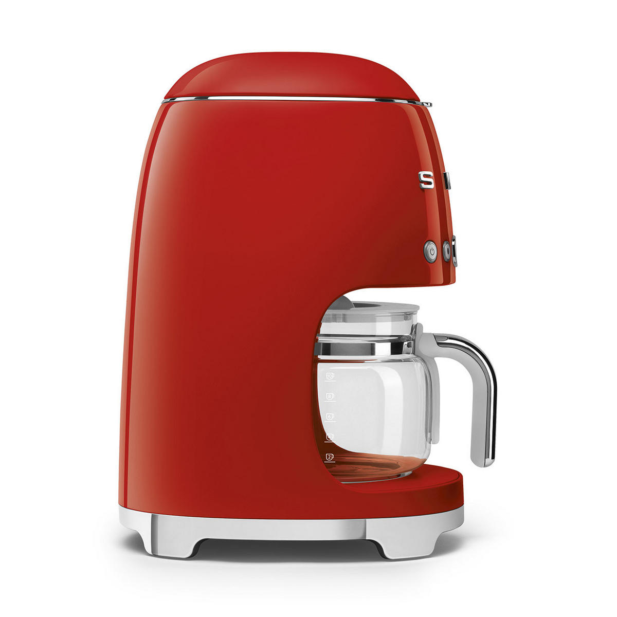 FILTERKAFFEEMASCHINE  - Rot, Basics, Glas/Metall (24,5/36,1/25,6cm) - SMEG
