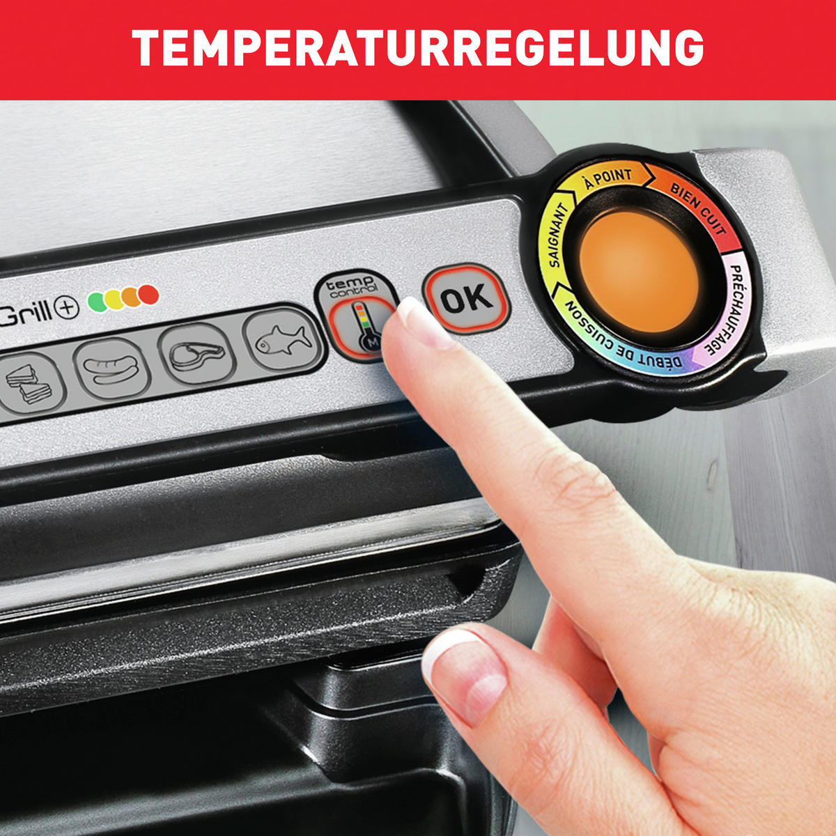 KONTAKTGRILL Optigrill+ GC712D  - Chromfarben/Schwarz, Basics (39,9/22,9/36,9cm) - Tefal