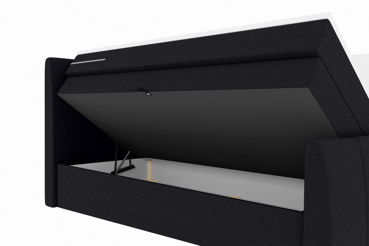 BOXSPRINGBETT 180/200 cm  in Schwarz  - Schwarz, Konventionell, Kunststoff/Textil (180/200cm) - Carryhome