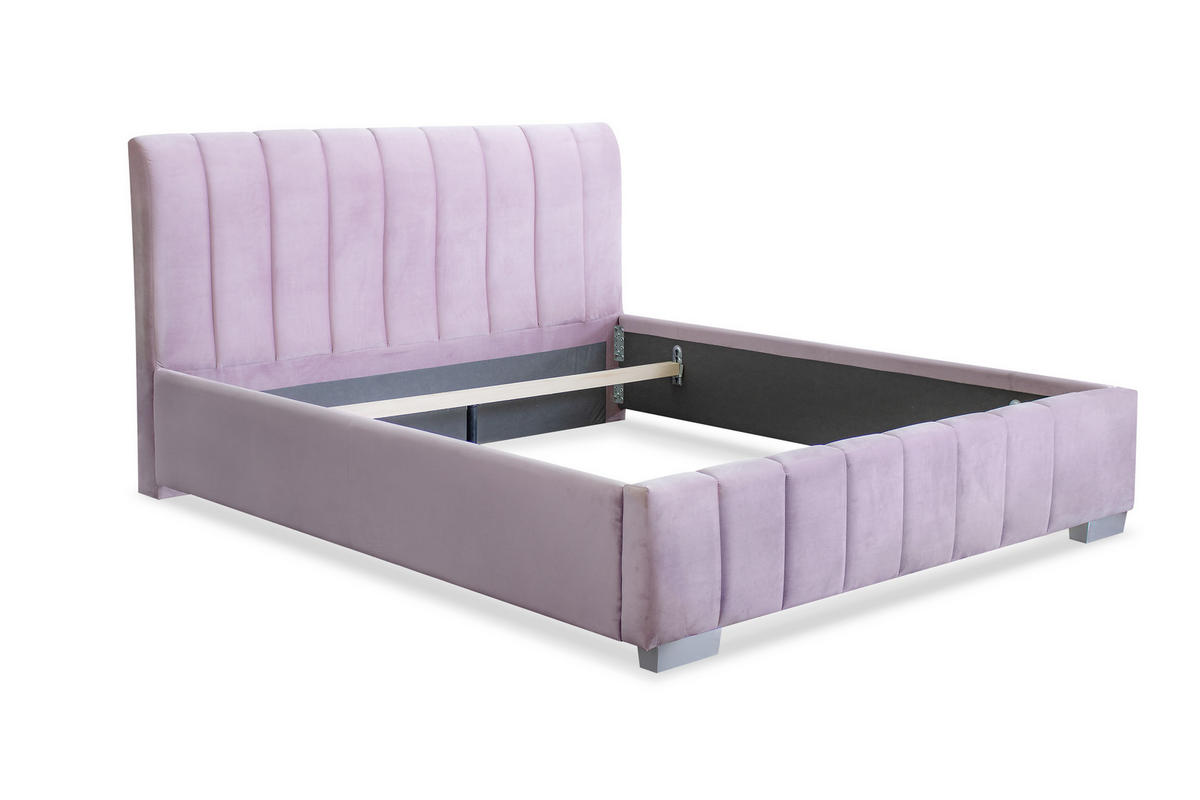 TAPACIRANI KREVET      - boja hroma, Moderno, drvo/tekstil (192/110/220cm) - Hom`in