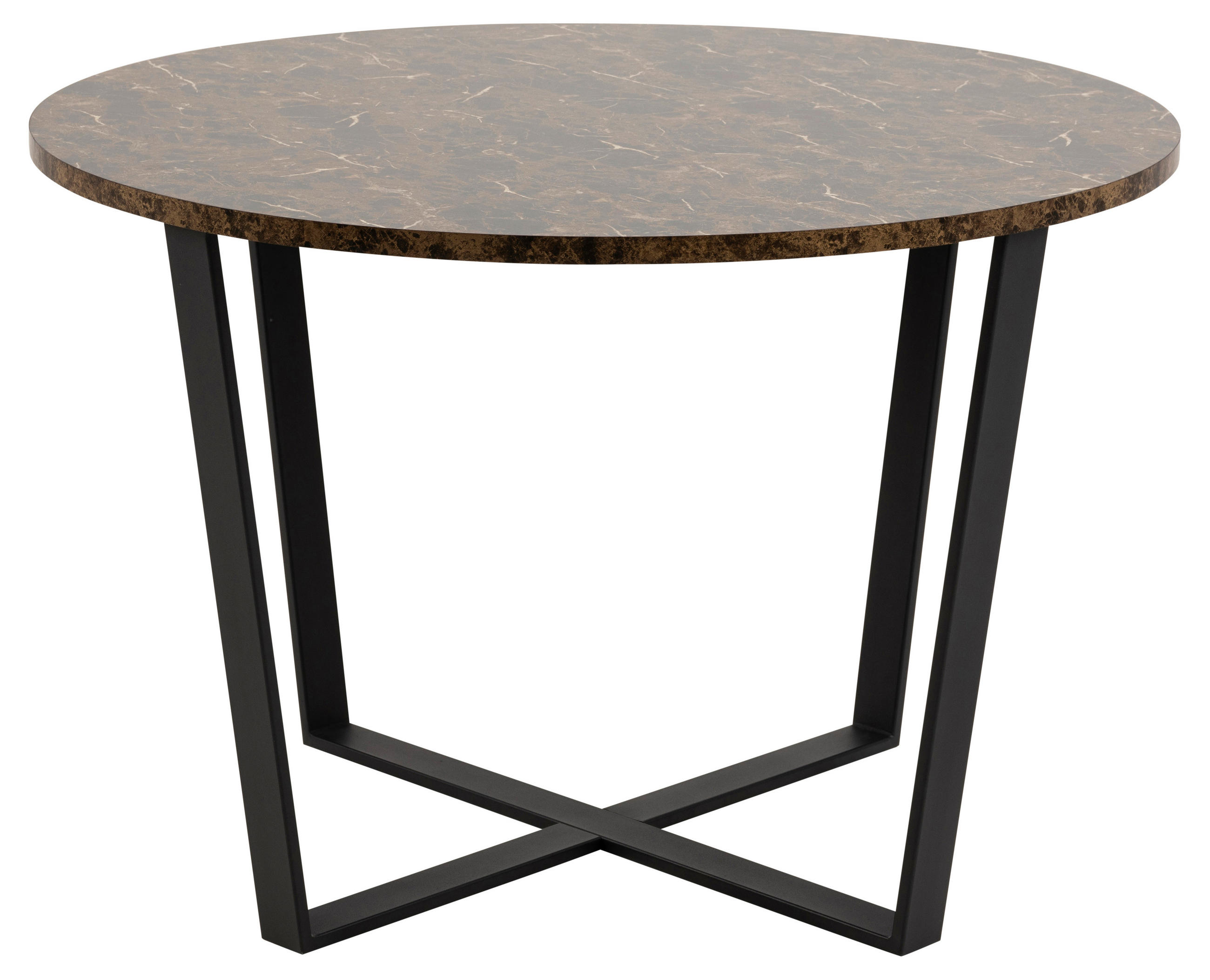 ESSTISCH 110/110/75 cm Nachbildung  Holzwerkstoff rund Braun  - Schwarz/Braun, Design, Holzwerkstoff/Metall (110/110/75cm) - Carryhome