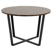 ESSTISCH 110/110/75 cm Nachbildung  Holzwerkstoff rund Braun  - Schwarz/Braun, Design, Holzwerkstoff/Metall (110/110/75cm) - Carryhome
