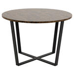 ESSTISCH 110/110/75 cm Nachbildung  Holzwerkstoff rund Braun  - Schwarz/Braun, Design, Holzwerkstoff/Metall (110/110/75cm) - Carryhome