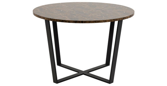 ESSTISCH 110/110/75 cm Nachbildung  Holzwerkstoff rund Braun  - Schwarz/Braun, Design, Holzwerkstoff/Metall (110/110/75cm) - Carryhome