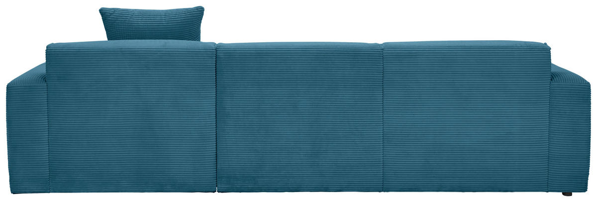 ECKSOFA in Cord Hellblau  303/196 cm  - Schwarz/Hellblau, Design, Kunststoff/Textil (303/196cm) - Livetastic
