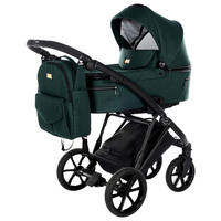 KINDERWAGENSET Fashion Premium  - Dunkelgrün/Schwarz, Trend, Textil/Metall (105/59/105cm) - Jimmylee