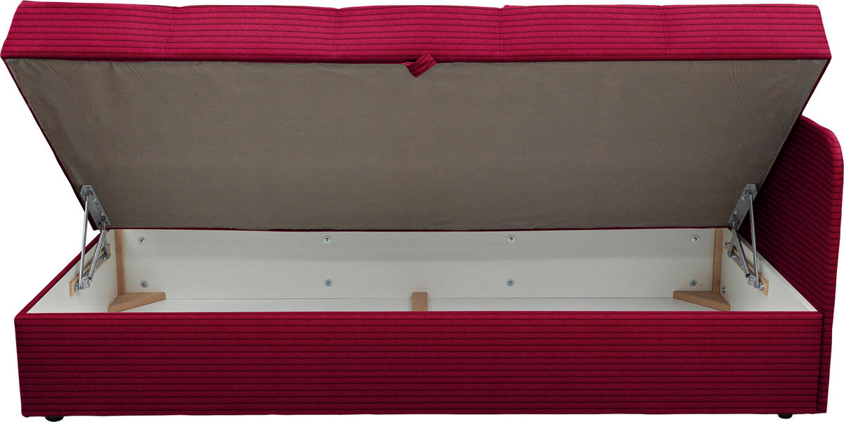 LIEGE  in Cord Rot  - Rot/Schwarz, Basics, Kunststoff/Textil (205/90/95cm) - Xora