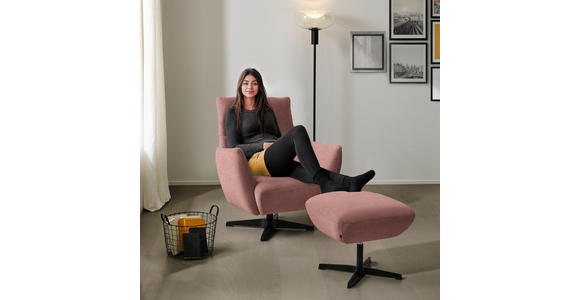 SESSEL in Teddystoff Altrosa  - Schwarz/Altrosa, Design, Textil/Metall (60/94/86cm) - Dieter Knoll