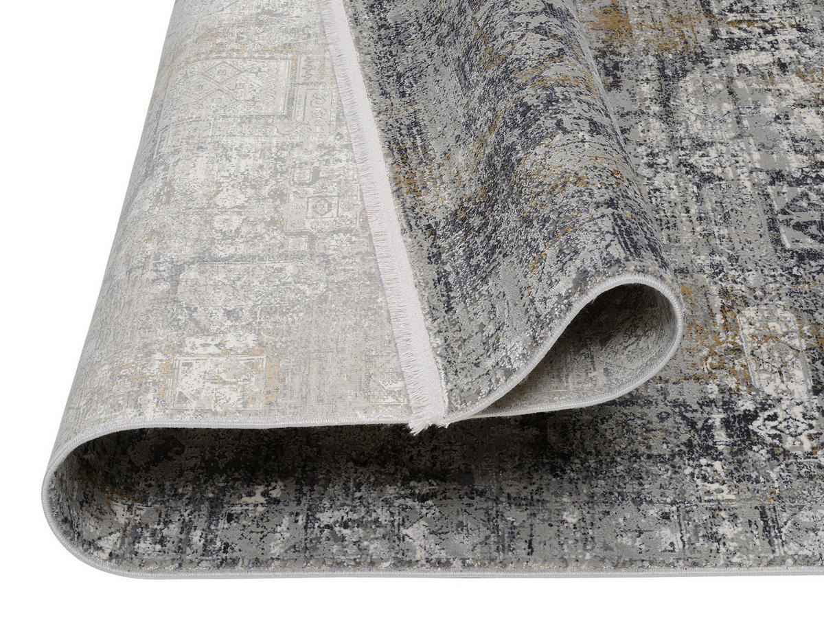 WEBTEPPICH 120/180 cm Sinfonia Grau, Goldfarben  - Goldfarben/Grau, Design, Textil (120/180cm) - Musterring