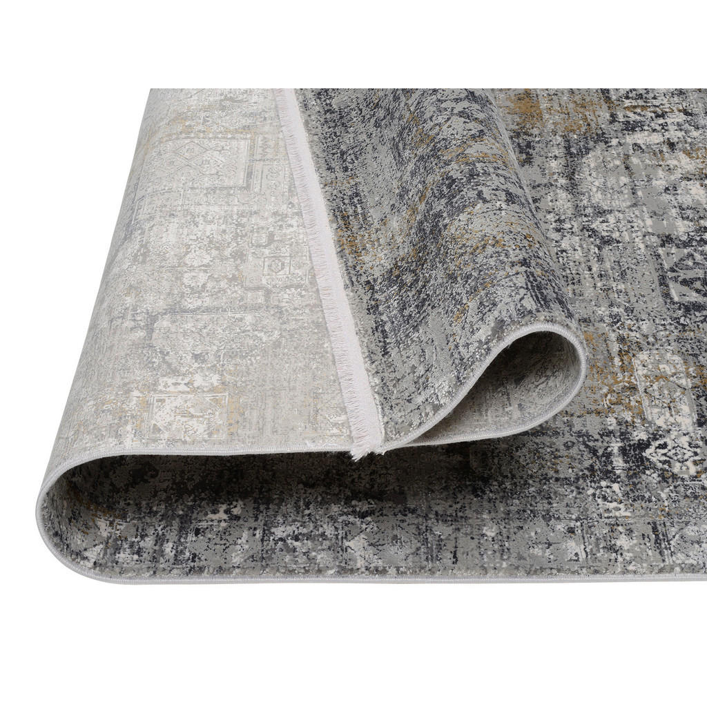 Thumbnail - Musterring Webteppich Sinfonia, Grau, Gold, Textil, rechteckig, 67x130 cm, in verschiedenen Größen erhältlich, Teppiche ...