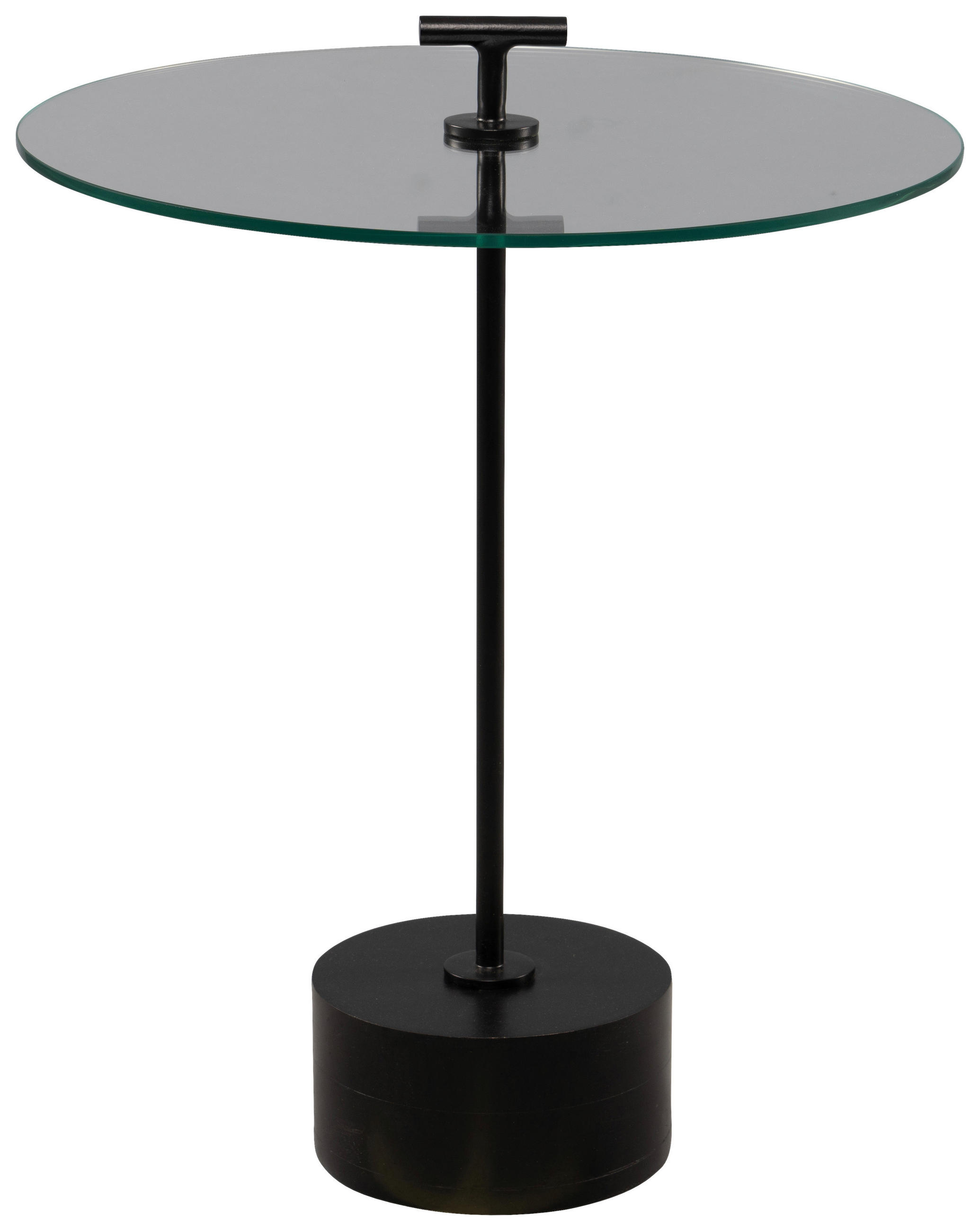 BEISTELLTISCH in Holz, Metall, Glas 50/50/59 cm  - Schwarz, Basics, Glas/Holz (50/50/59cm)