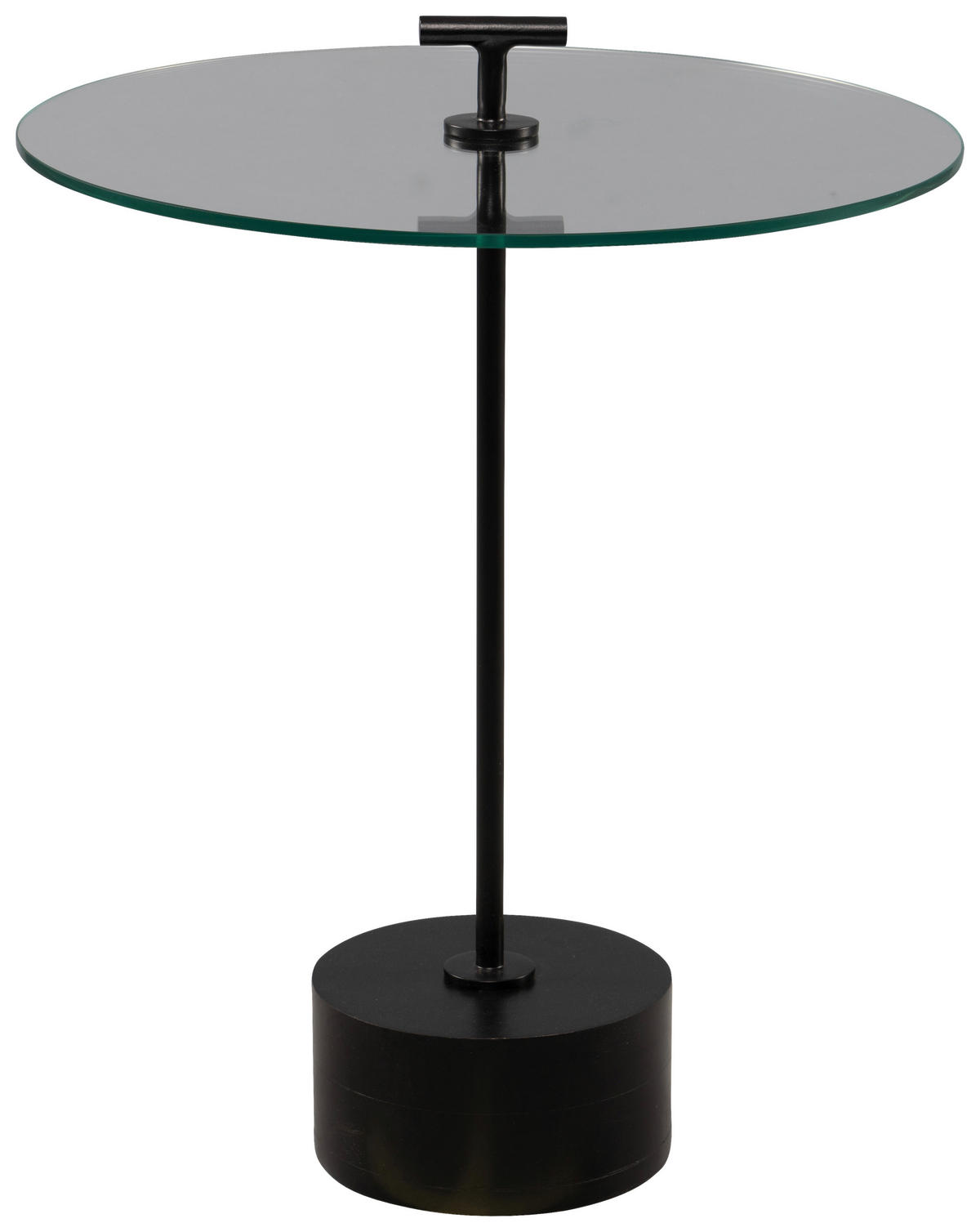 BEISTELLTISCH in Holz, Metall, Glas 50/50/59 cm  - Schwarz, Basics, Glas/Holz (50/50/59cm)