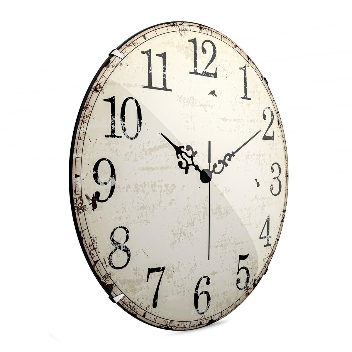 WANDUHR  Braun, Weiß 35 cm  - Braun/Weiß, Basics, Kunststoff (35cm)