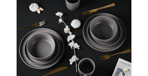 KOMBISERVICE Grau Salerno 16-teilig 4 Personen  - Grau, Trend, Keramik - Novel