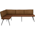 ECKBANK 165/225 cm  in Rostfarben  - Rostfarben/Schwarz, Design, Textil/Metall (165/225cm) - Moderano