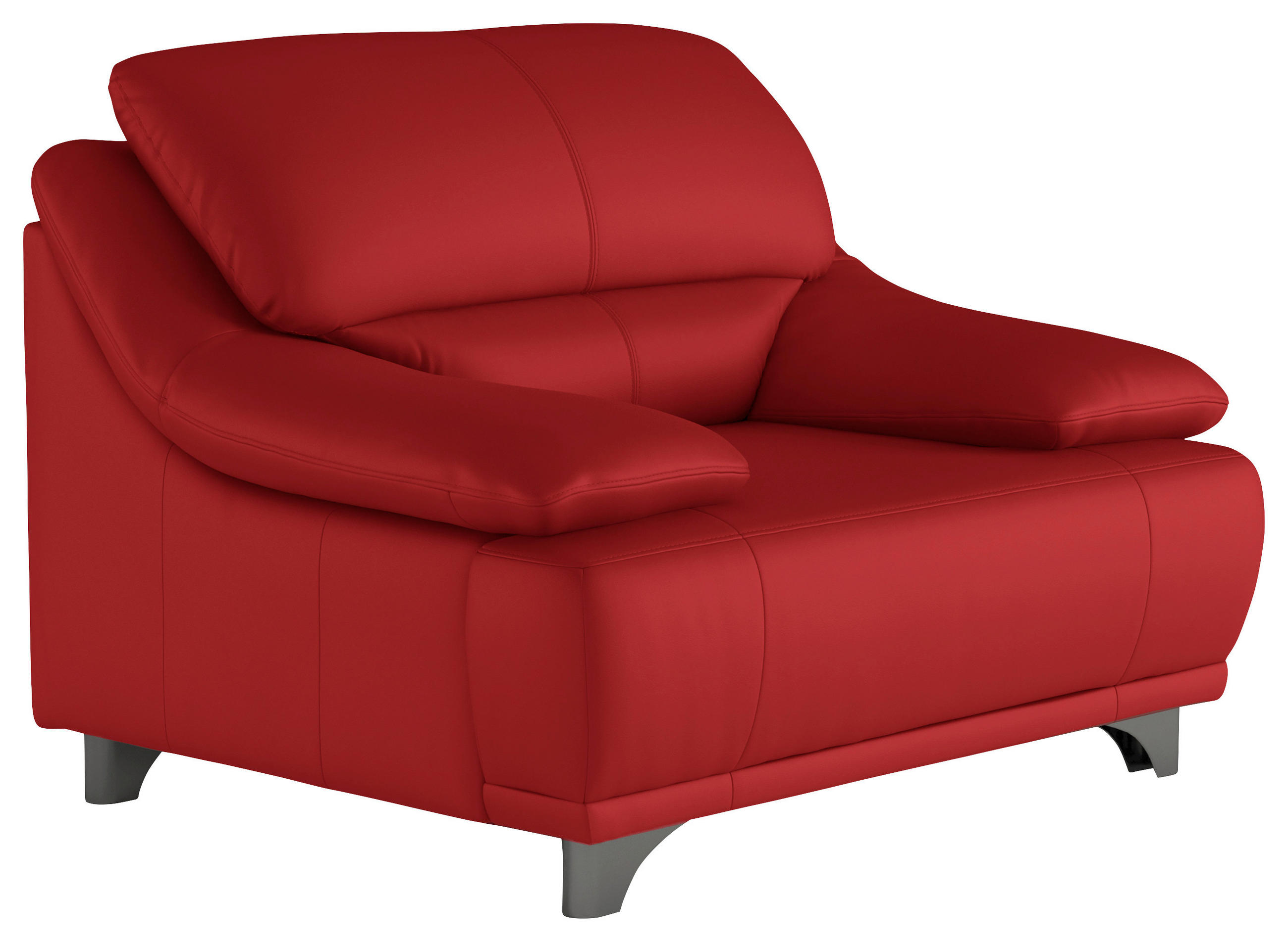 FOTELJ,  rdeča usnje - rdeča, Design, kovina/usnje (118/87/92cm) - Xora