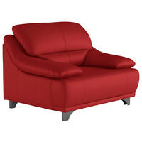 FOTELJ,  rdeča usnje - rdeča, Design, kovina/usnje (118/87/92cm) - Xora
