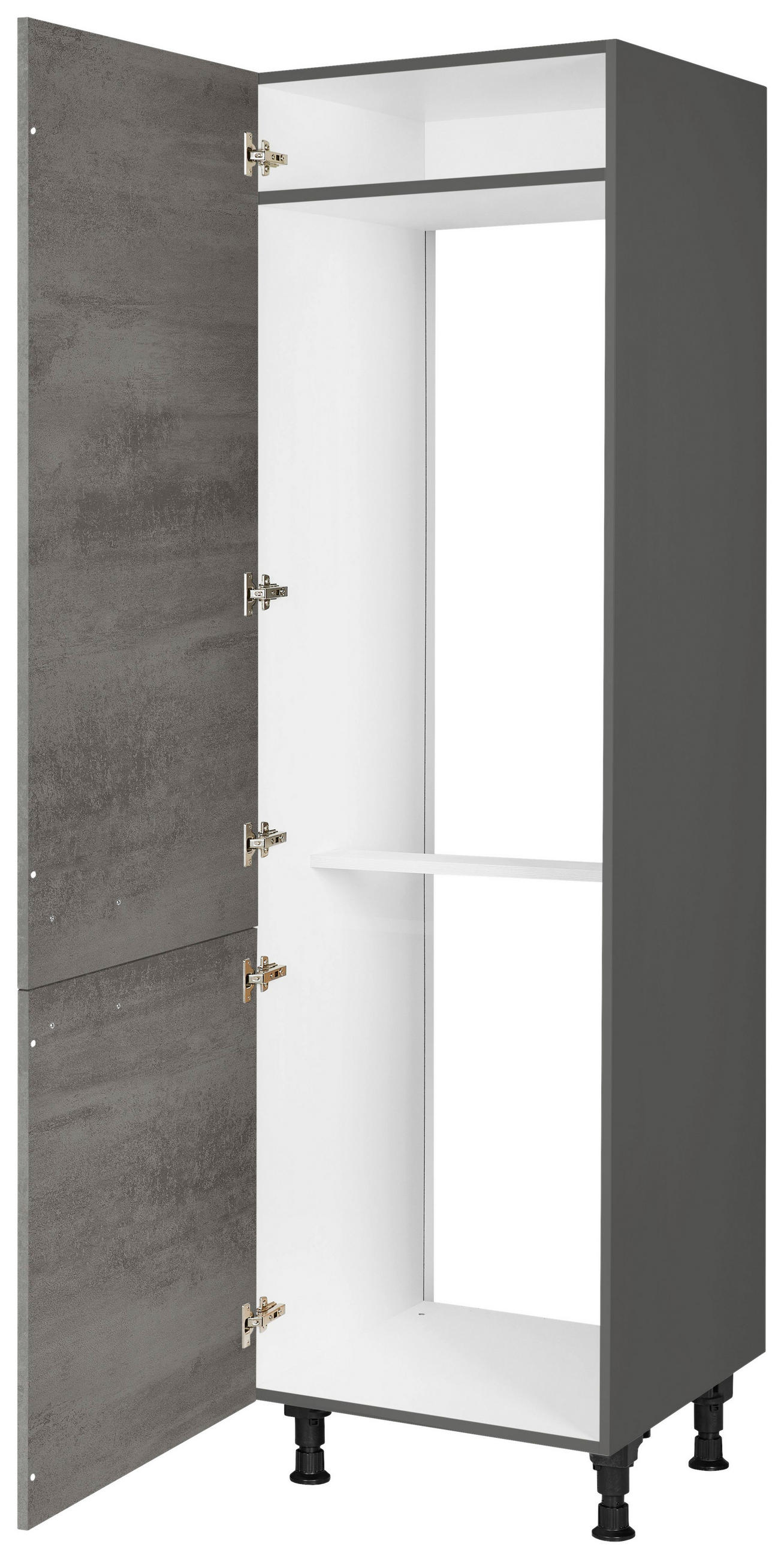 GERÄTEUMBAUSCHRANK 60/216,6/58 cm  in Schieferfarben  - Schieferfarben/Edelstahlfarben, MODERN, Holzwerkstoff/Metall (60/216,6/58cm) - Nobilia