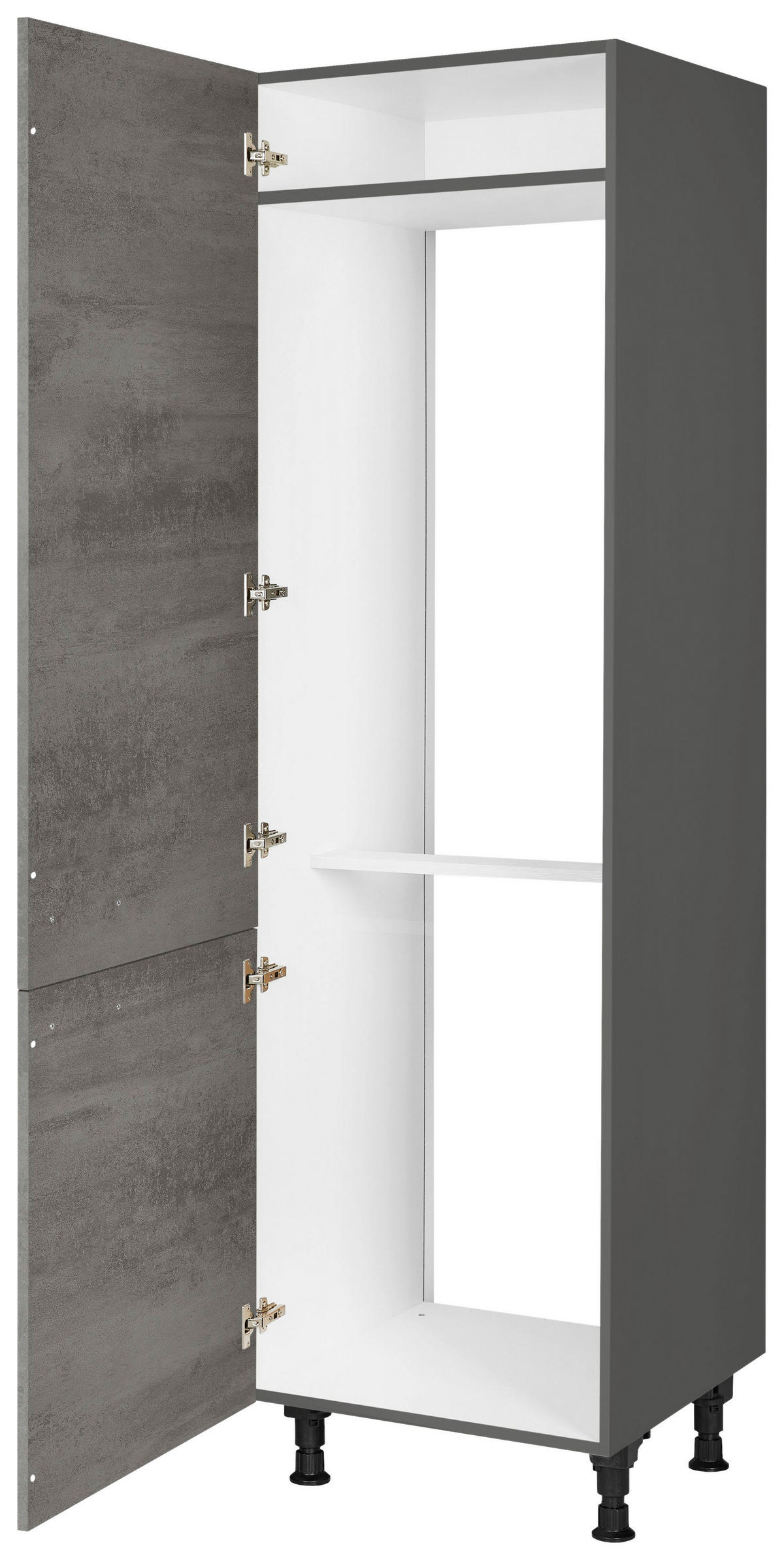 GERÄTEUMBAUSCHRANK 60/216,6/58 cm  in Schieferfarben  - Schieferfarben/Edelstahlfarben, MODERN, Holzwerkstoff/Metall (60/216,6/58cm) - Nobilia