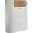 SCHUHSCHRANK Balkeneiche furniert lackiert Eichefarben, Weiß - Eichefarben/Silberfarben, Design, Holz/Holzwerkstoff (96,8/126,5/36cm) - Ambiente by Hülsta