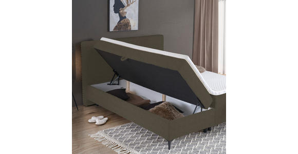 BOXBETT 140/200 cm in Dunkelbraun - Dunkelbraun/Schwarz, Design, Holz/Holzwerkstoff (140/200cm) - Xora