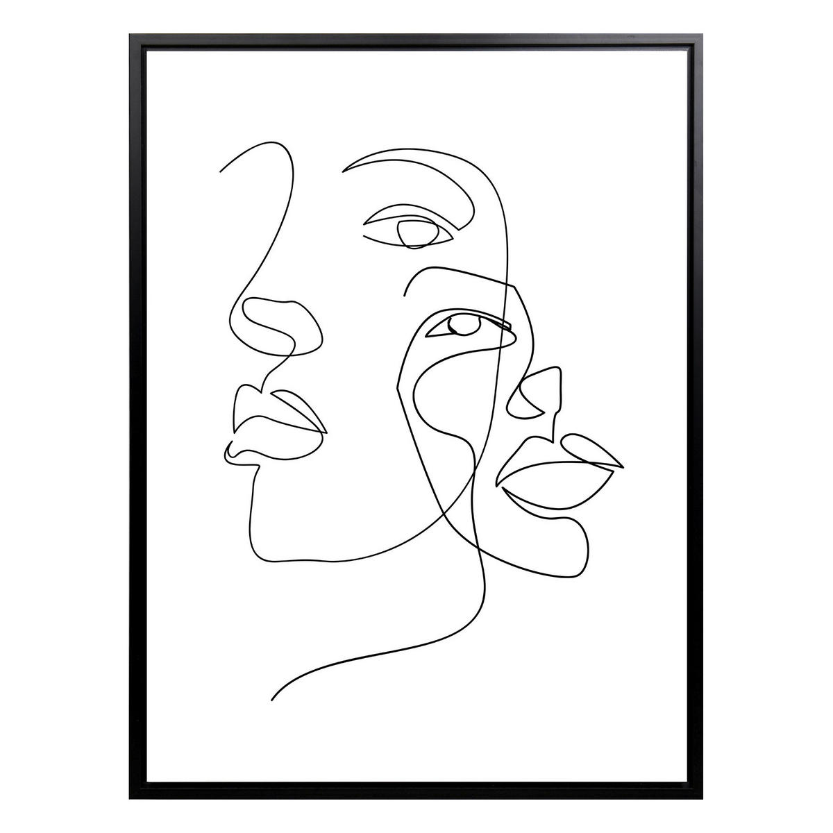 KONSTTRYCK 45/60 cm  - vit/svart, Trend, trämaterial/textil (45/60cm) - Monee