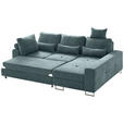 ECKSOFA in Flachgewebe Grün  - Grün, Design, Textil/Metall (260/188cm) - Hom`in