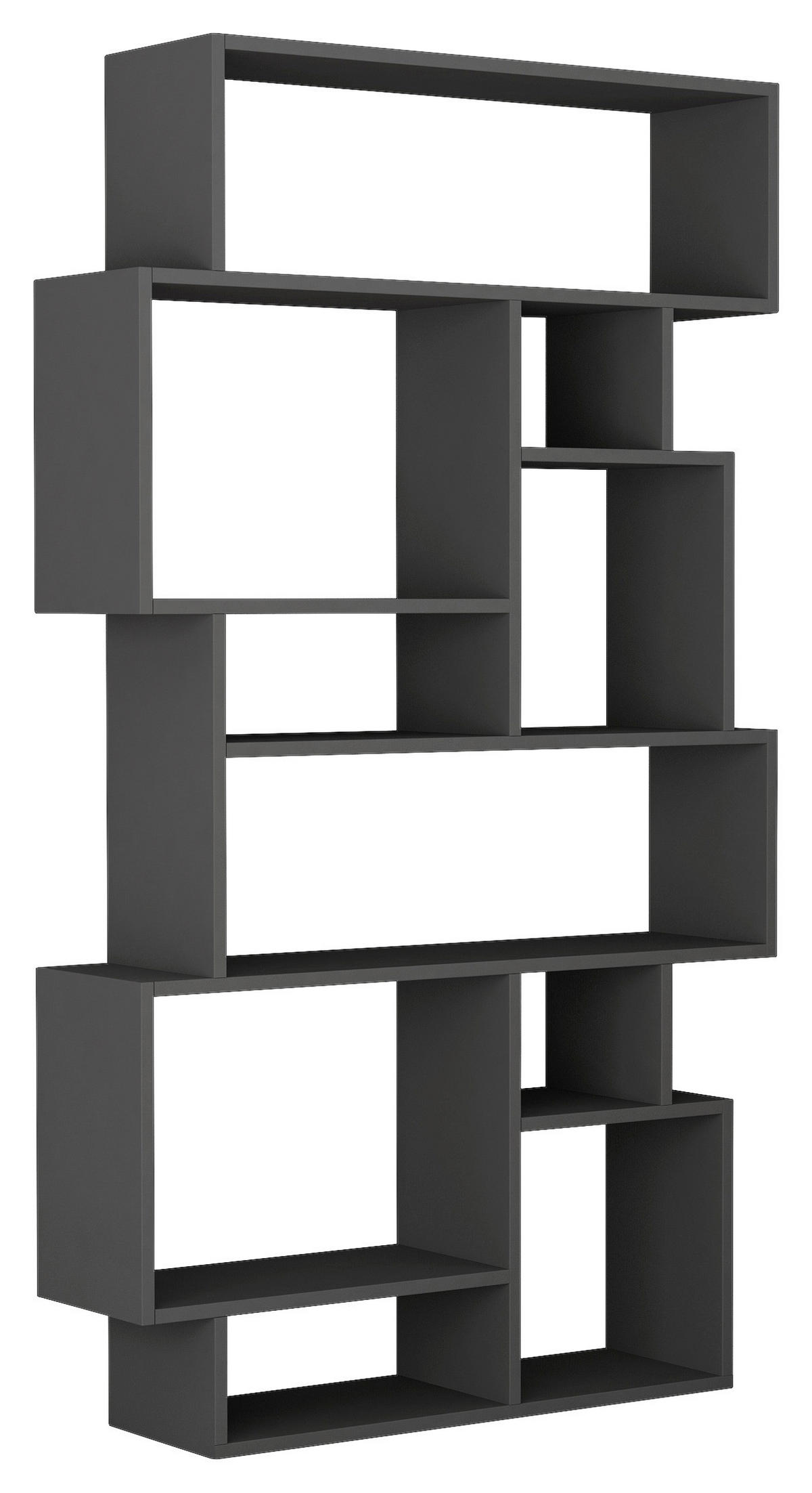 NÁSTENNÁ KNIŽNICA, antracitová, 96/169/26 cm - antracitová, Design, kompozitné drevo (96/169/26cm) - Livetastic