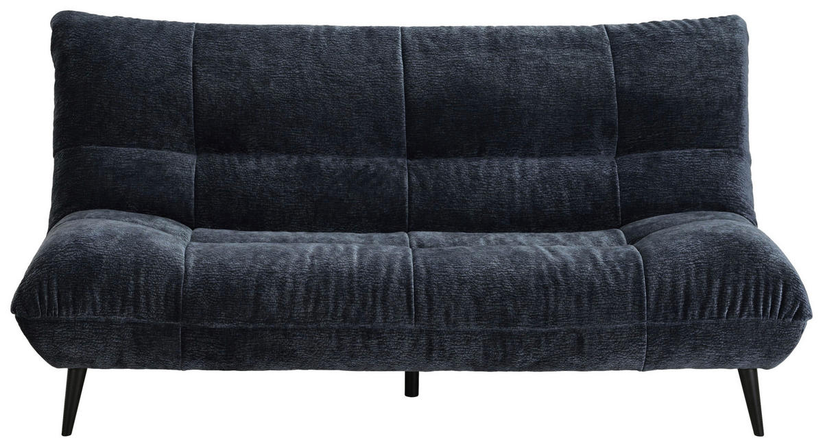 2-SITZER-SOFA in Mikrofaser Dunkelblau  - Schwarz/Dunkelblau, KONVENTIONELL, Textil/Metall (198/100/101cm) - Hom`in