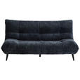 2-SITZER-SOFA Mikrofaser Dunkelblau  - Schwarz/Dunkelblau, KONVENTIONELL, Textil/Metall (198/100/101cm) - Hom`in