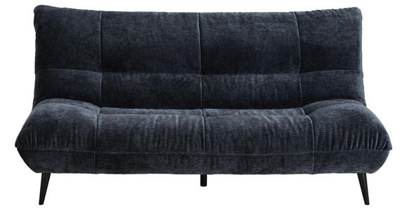 2-SITZER-SOFA in Mikrofaser Dunkelblau  - Schwarz/Dunkelblau, KONVENTIONELL, Textil/Metall (198/100/101cm) - Hom`in