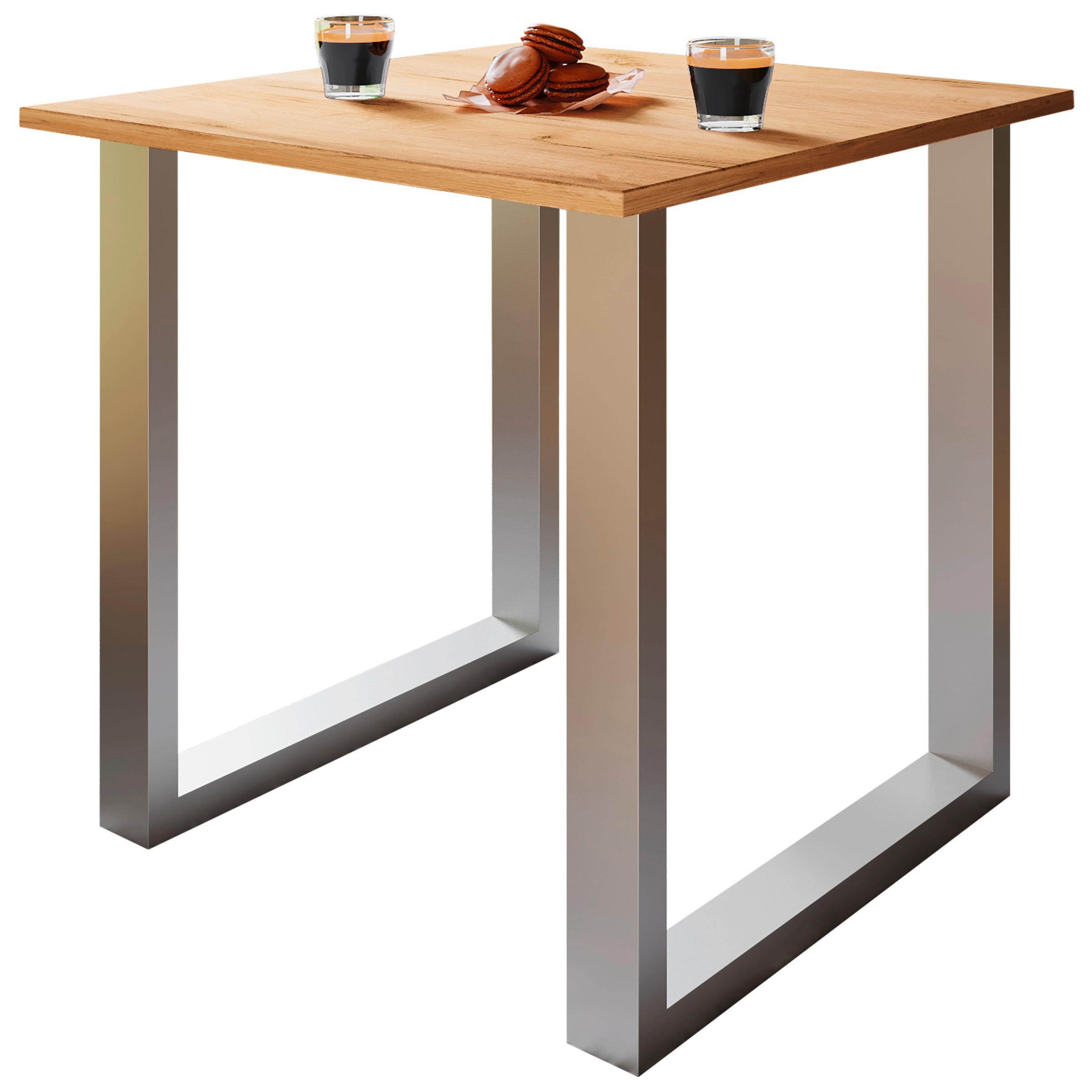 SCHREIBTISCH  in Silberfarben, Sonoma Eiche  - Silberfarben/Sonoma Eiche, Design, Holzwerkstoff/Metall (80/76/50cm) - MID.YOU