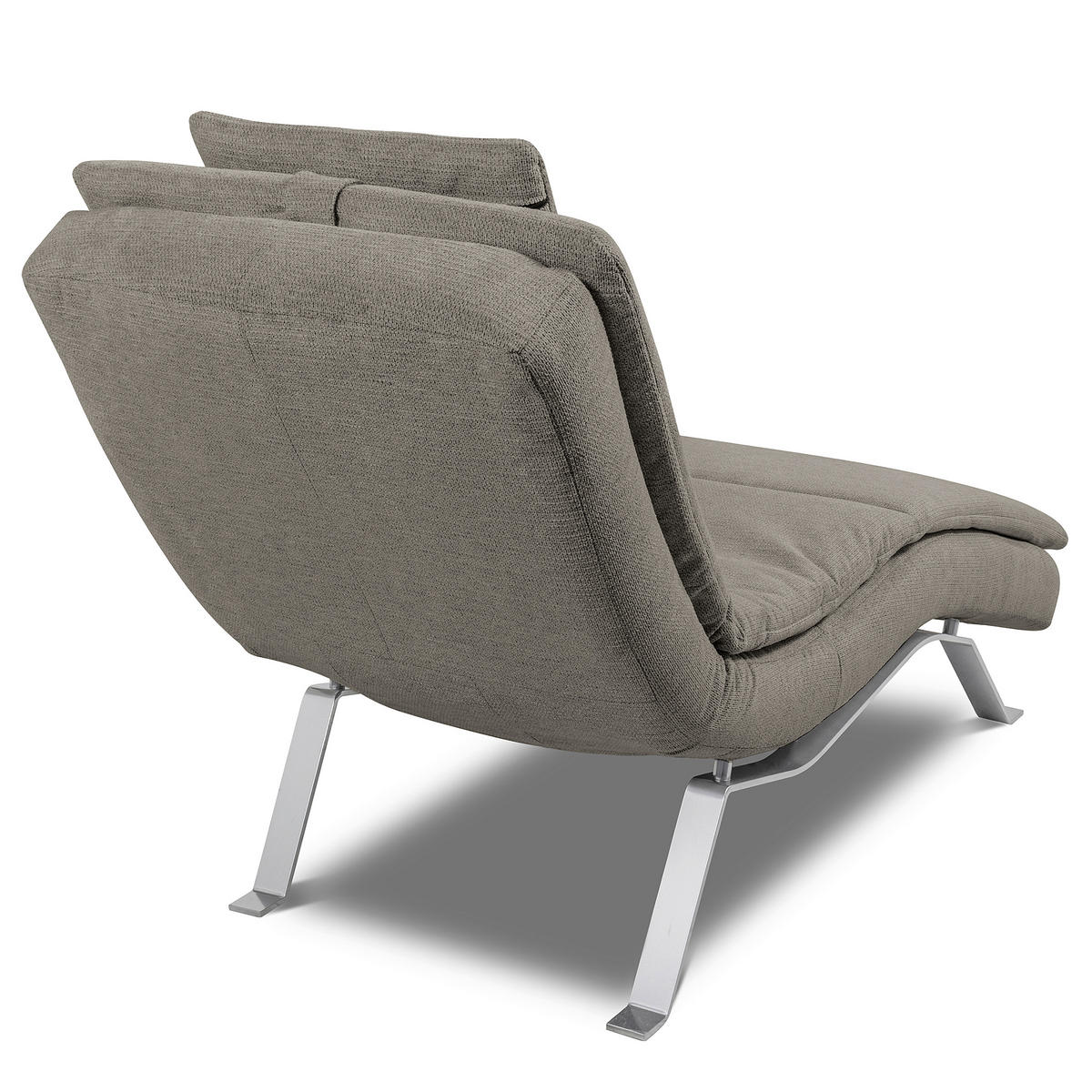 RELAXLIEGE in Chenille Creme, Dunkelgrau  - Dunkelgrau/Silberfarben, Design, Textil/Metall (65/95/171cm) - Celina Home
