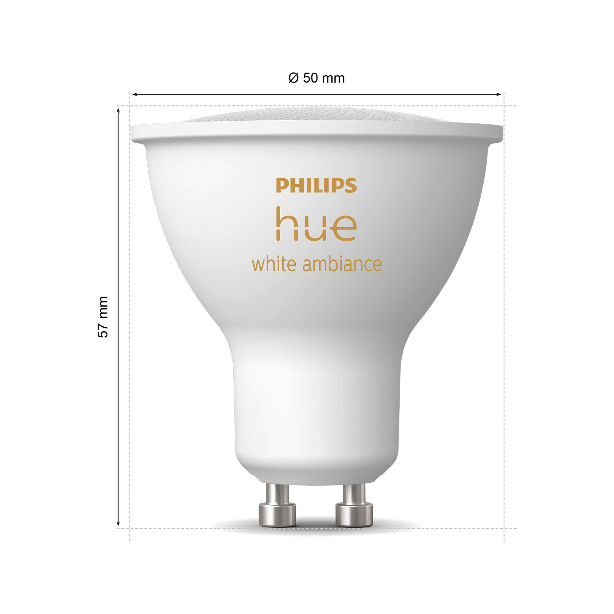 LED-LEUCHTMITTEL   GU10 4.2 W 400 lm 3 Stück  - Weiß, Basics, Kunststoff (5,7/5/5cm) - Philips HUE