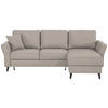 ECKSOFA in Velours Sandfarben  - Sandfarben/Schwarz, Konventionell, Holz/Textil (244/159cm) - Carryhome