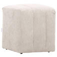 HOCKER in Textil Beige  - Beige/Schwarz, Design, Kunststoff/Textil (43/50/43cm) - Novel