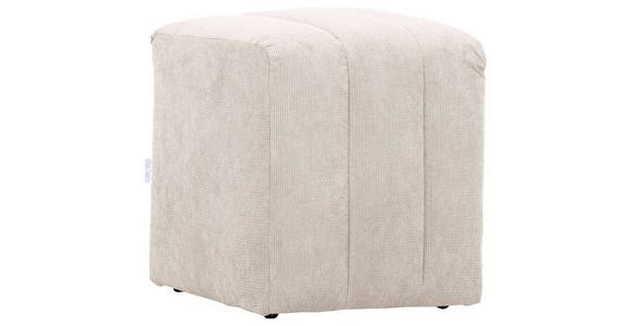 HOCKER in Textil Beige - Beige/Schwarz, Design, Kunststoff/Textil (43/50/43cm) - Novel