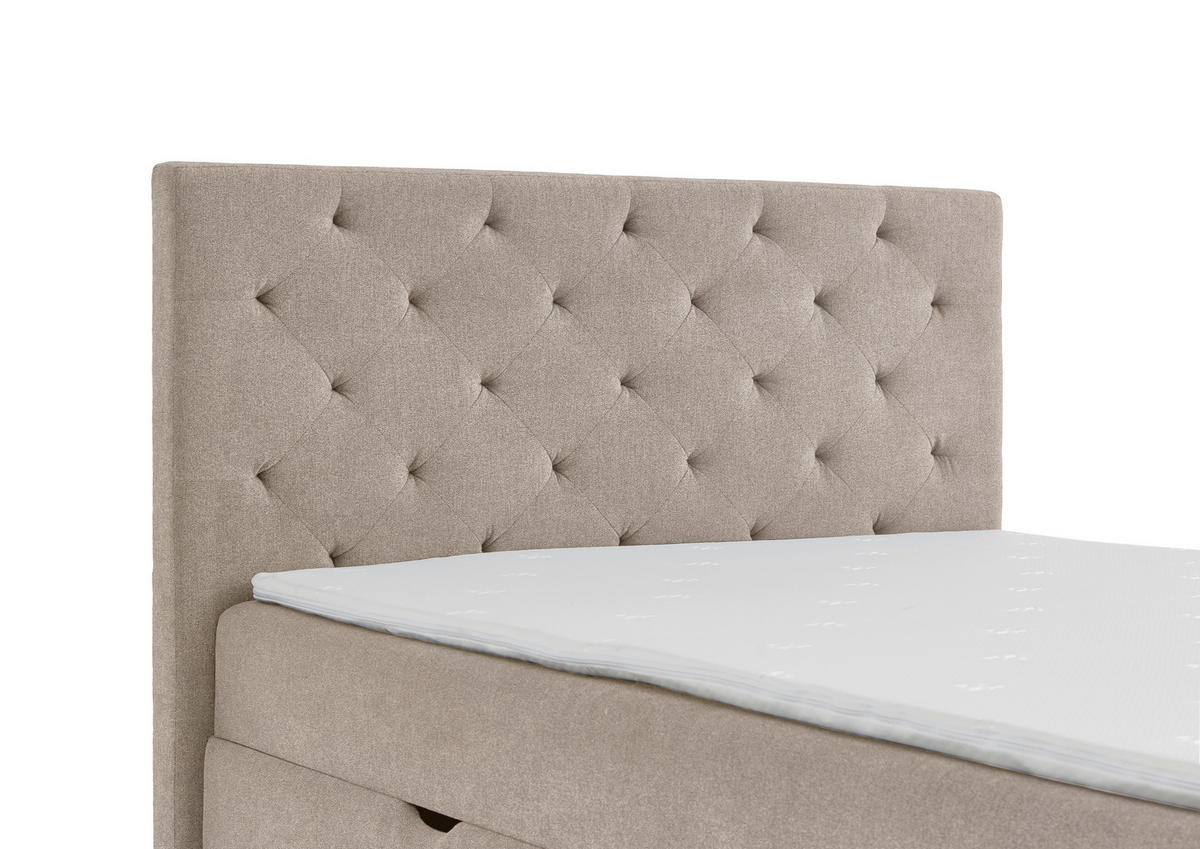 BOXBETT 140/200 cm  in Creme  - Eichefarben/Creme, Basics, Holz/Textil (140/200cm) - Boxxx
